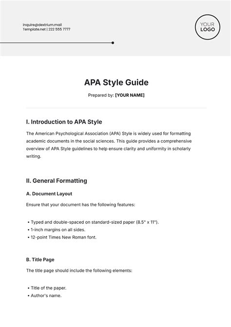 Apa Style Template For Pages