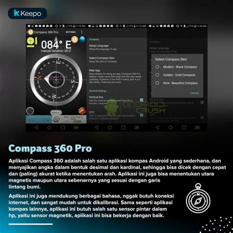 Mode Kompas Digital pada Aplikasi Kompas