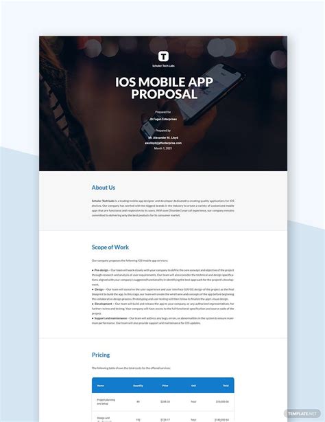 App Proposal Template
