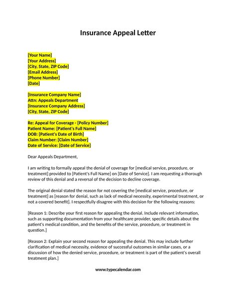 Appeal Letter Templates