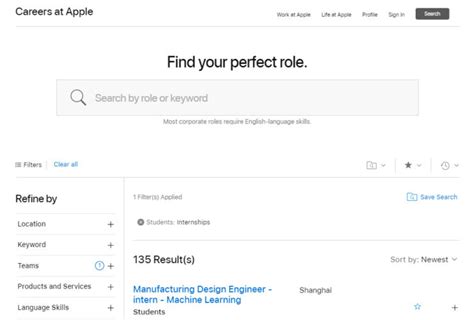 Apple Career Website