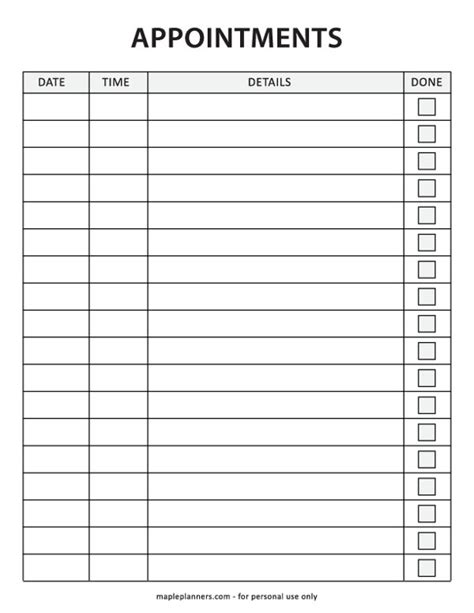 Appointment Tracker Template