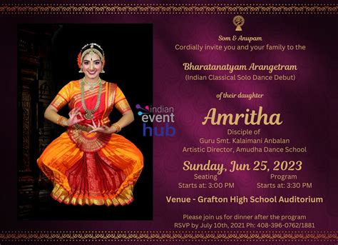 Arangetram Invitation Templates