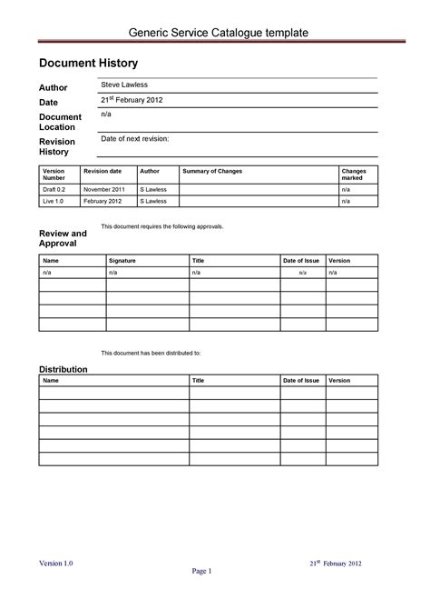 Archive Catalogue Template