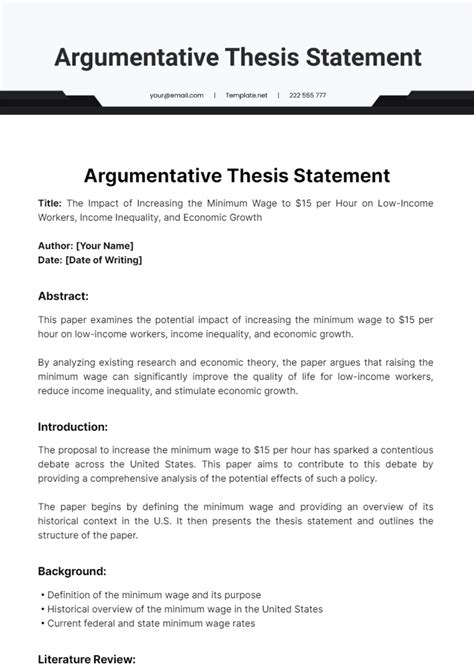 Argumentative Thesis Template