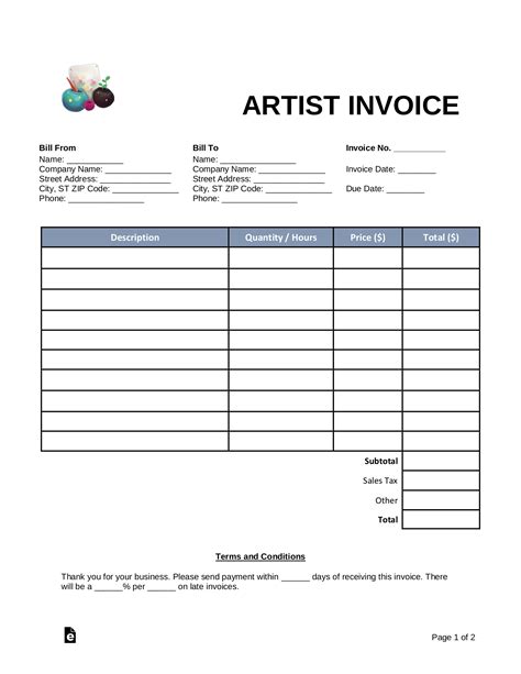 Art Invoice Template