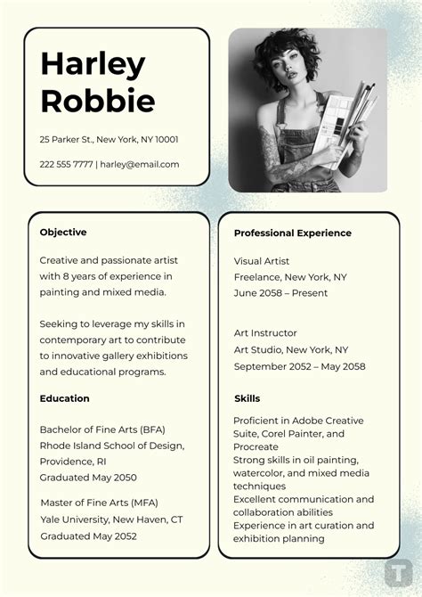 Artist Resume Templates
