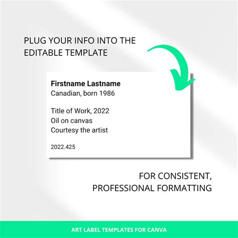 Artwork Label Template