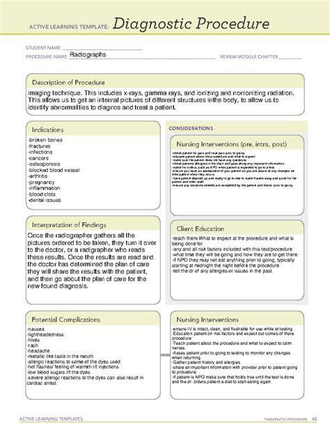 Ati Diagnostic Procedure Template