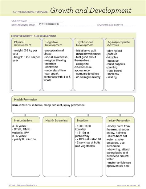 Ati Growth And Development Template Preschool