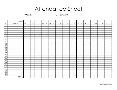 Attendance Roster Template