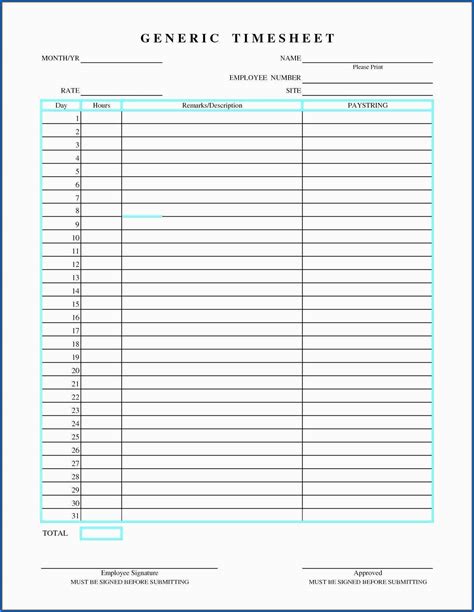 Attorney Time Log Template
