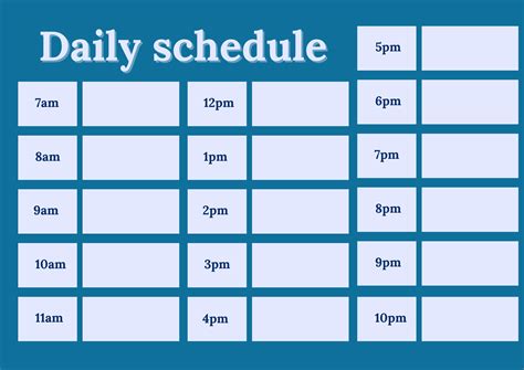 Autism Daily Schedule Template