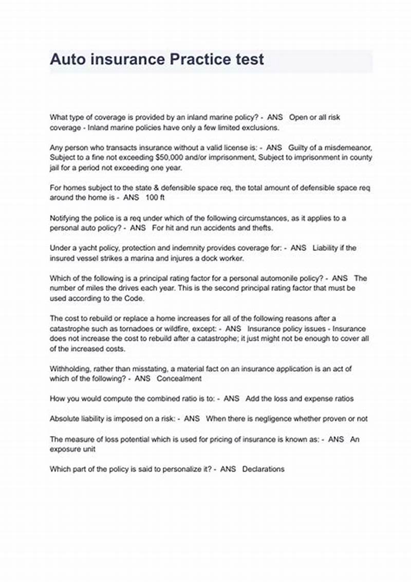 Auto Insurance Claim Questions And Answers