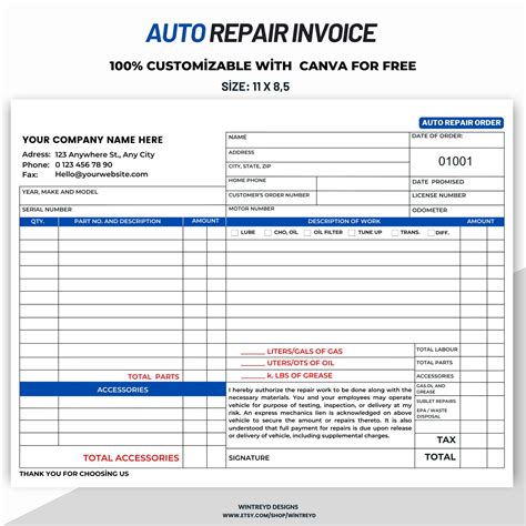 Auto Invoice Template