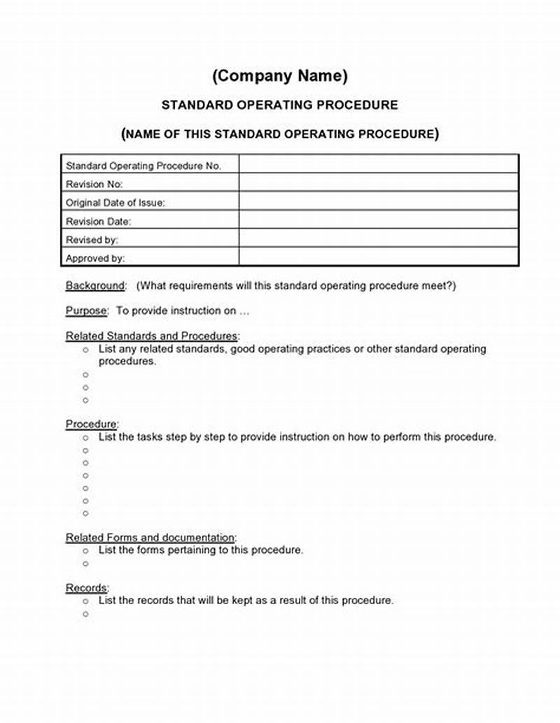 Auto Repair Shop Standard Operating Procedures Template