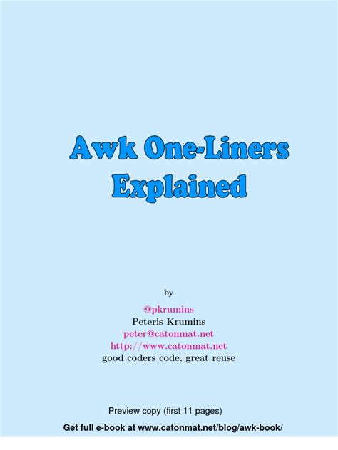 Awk One-Liners