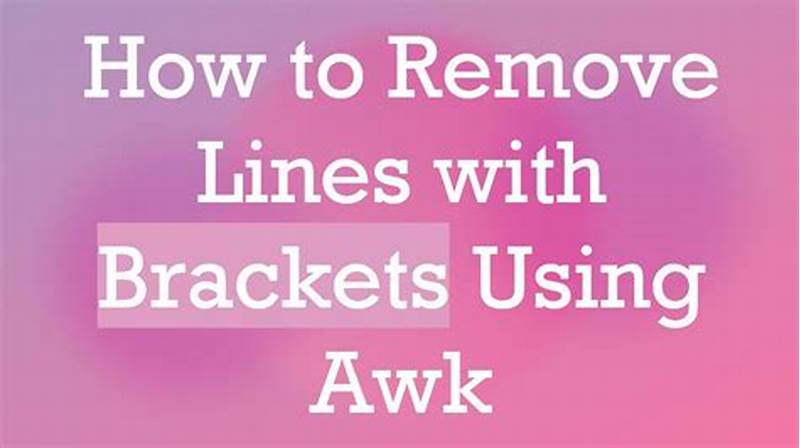 Awk Remove Lines With Pattern
