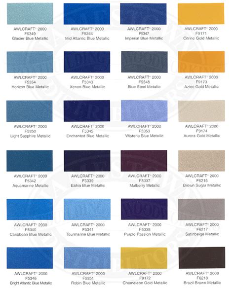 Awlcraft Color Chart