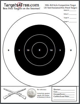 B8 Bullseye Target Printable