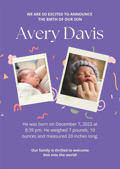 Baby Announcement Template