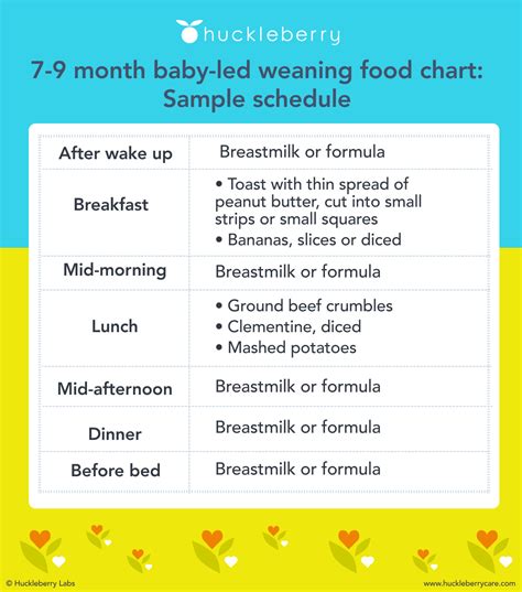 Baby Led Weaning Chart