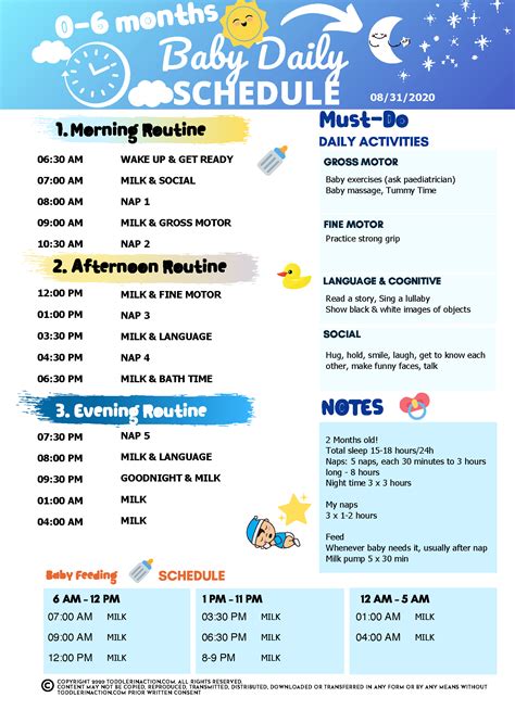Baby Schedule Template