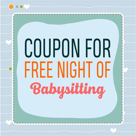Babysitting Coupon Printable