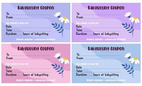 Babysitting Coupon Template
