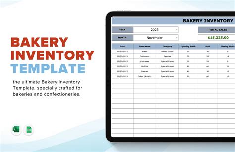 Bakery Inventory Template