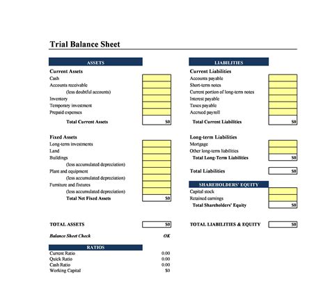 Balance Sheet Template
