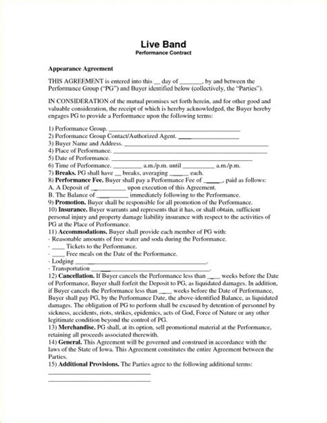 Band Manager Contract Template
