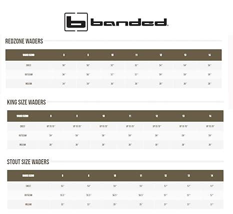Banded Wader Size Chart