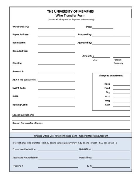 Bank Transfer Template