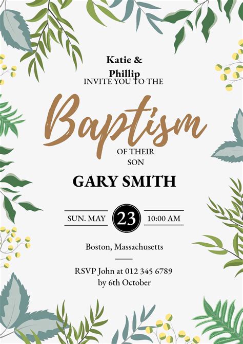 Baptism Invitation Template Free