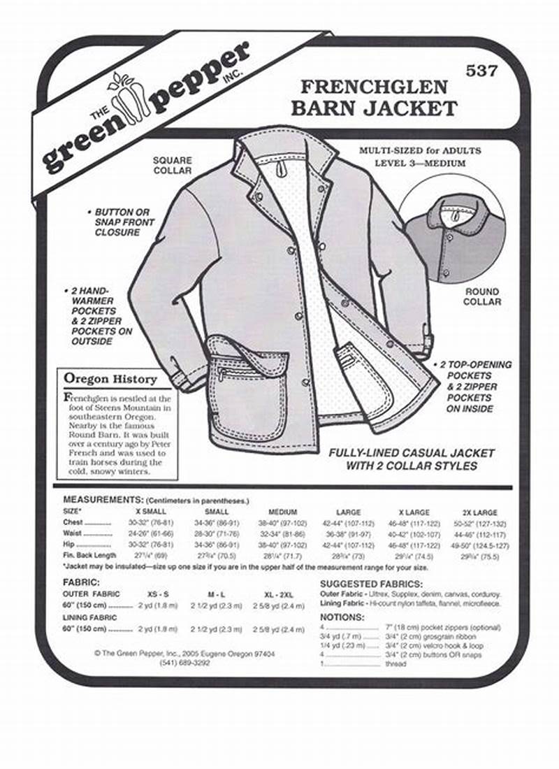 Barn Jacket Pattern