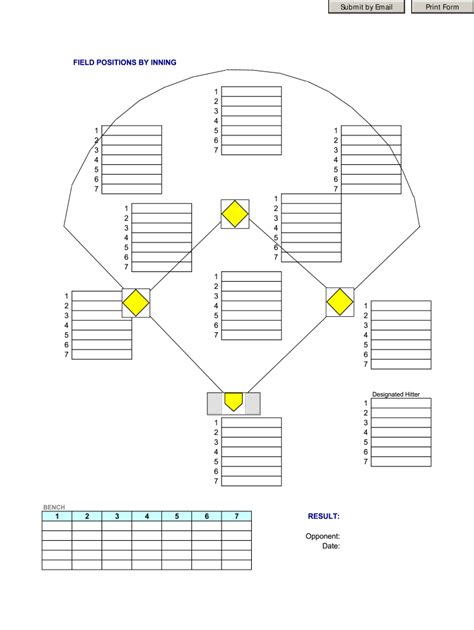 Baseball Field Position Template