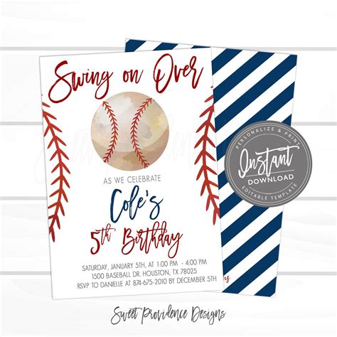 Baseball Invite Template Free