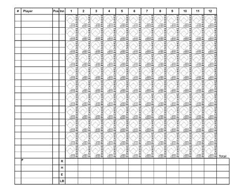 Baseball Scoring Sheet Printable