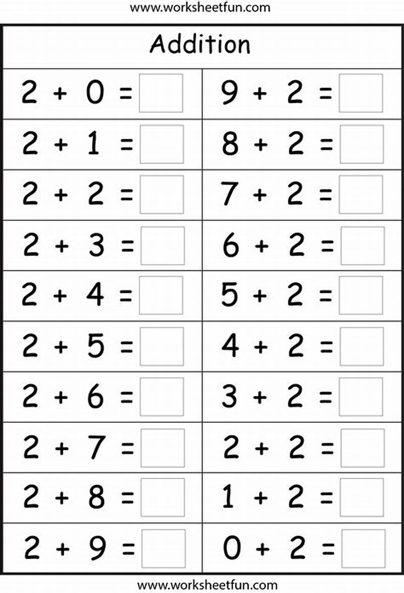 Basic Addition Worksheets Printable Free