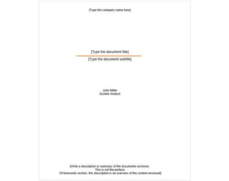 Basic Cover Page Template