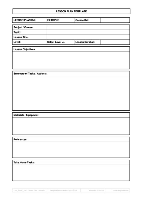 Basic Lesson Plan Template