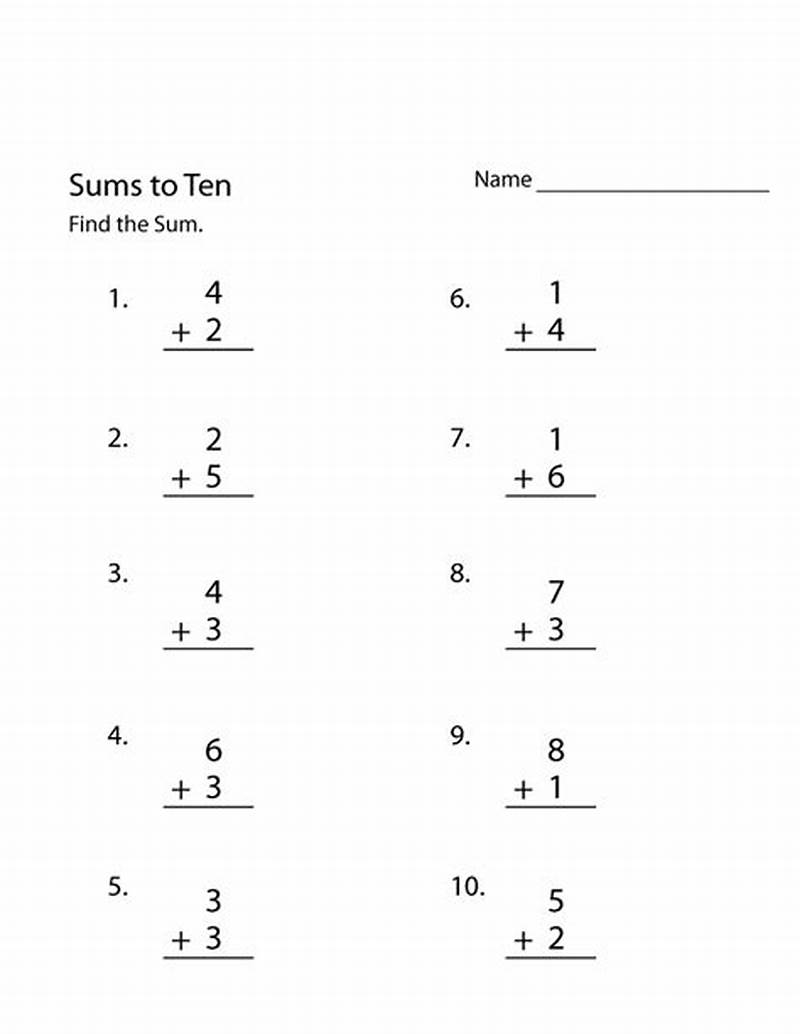 Basic Math Sheets Printable