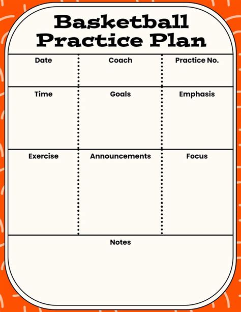 Basketball Planning Practice Template