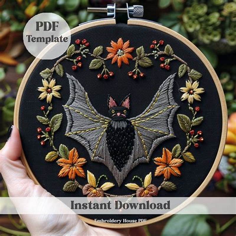 Bat Embroidery Pattern