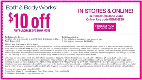 Bath And Body Work Printable Coupons 2015