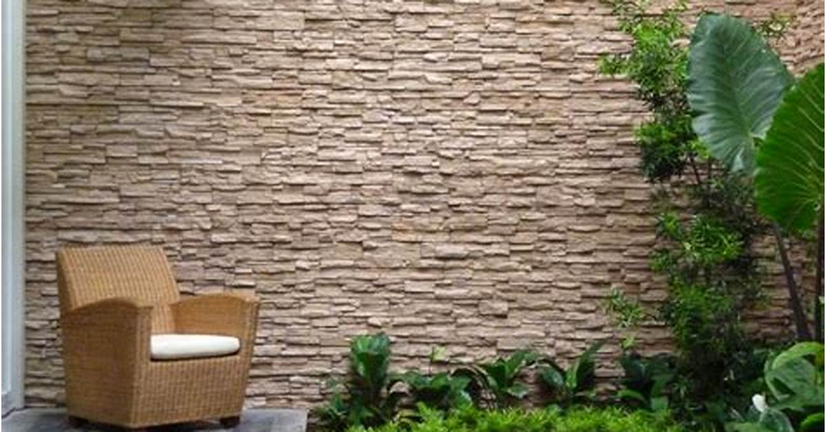 batu alam untuk mempercantik rancangan taman rumah minimalis ukuran 4 x 10