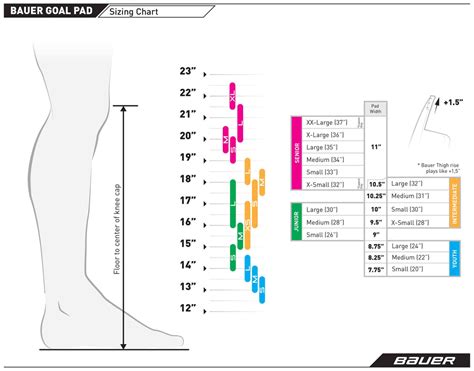 Bauer Goalie Pad Size Chart