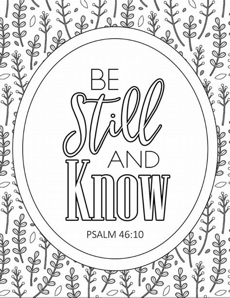 Be Still And Know Scripture Coloring