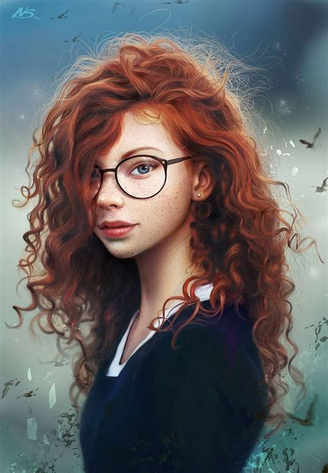 Beautiful Red Hair Girl Digital